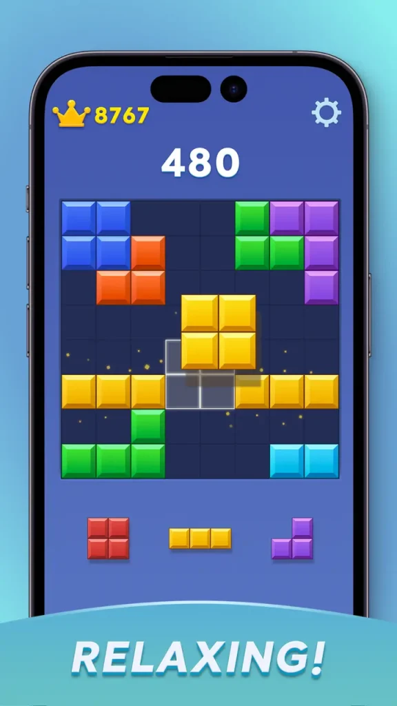 Block Blast MOD APK Relaxing Written Screenshot